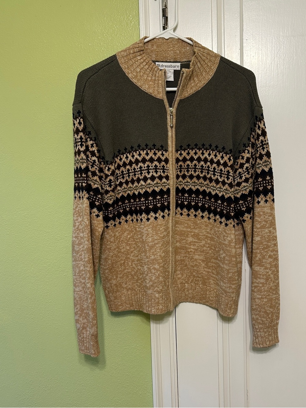 Y2K Tan Zip-Up Fall Cardigan